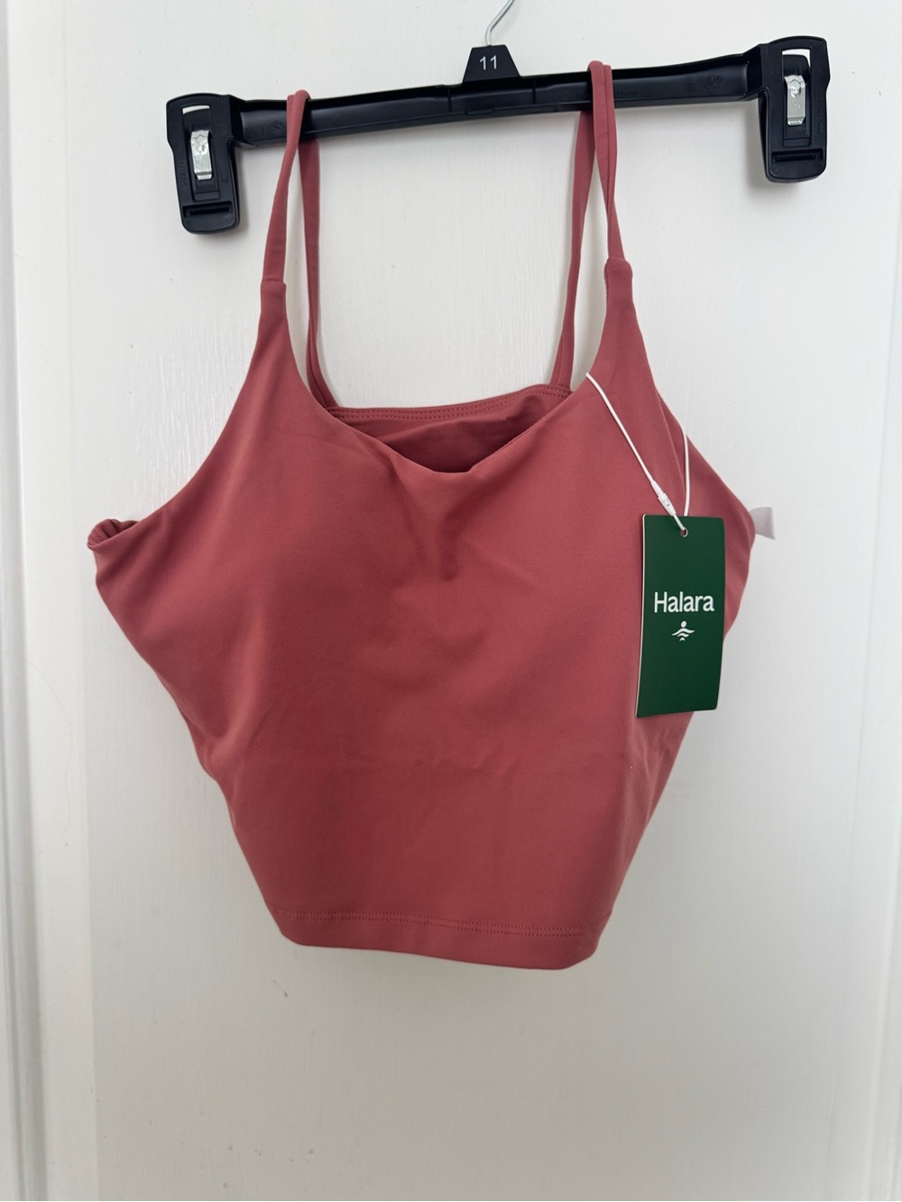 Halara Basic Padded Workout Cropped Tank Top in Dusty Rose